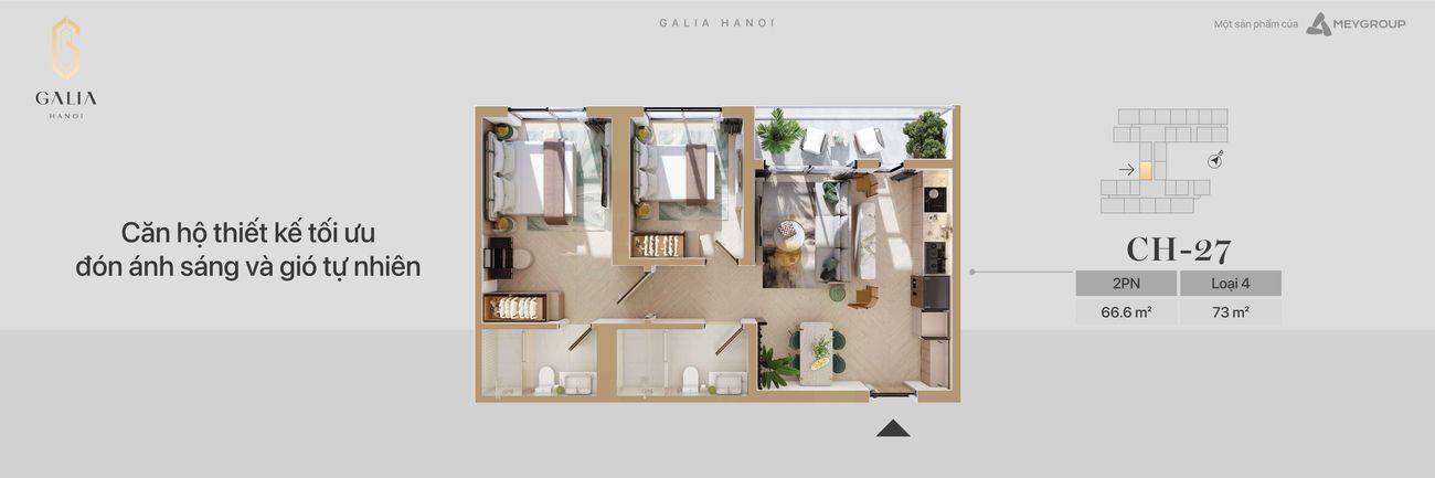 căn 2pn galia hà nội