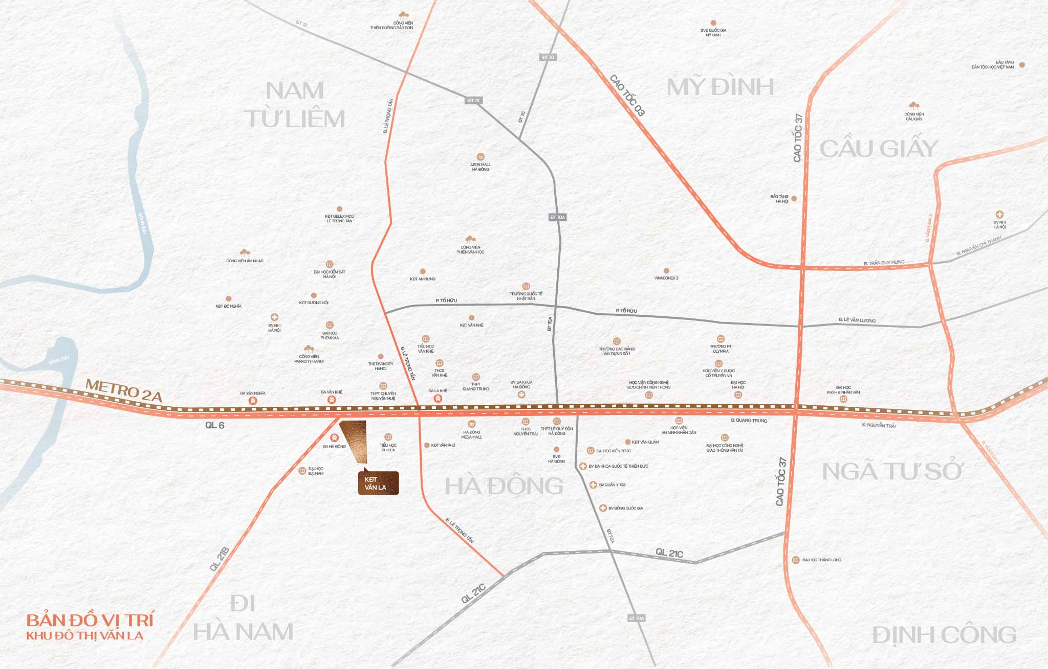 Vị trí khu đô thị Văn La